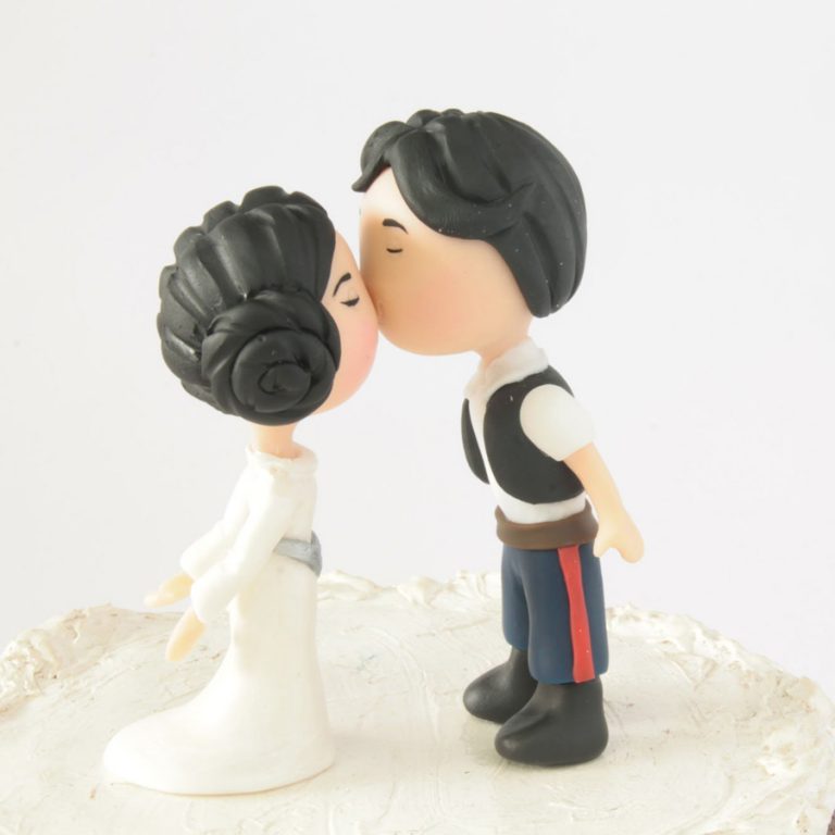 Star Wars Wedding Cake Topper Han Solo and Princess Leia Chibi Anime Couple